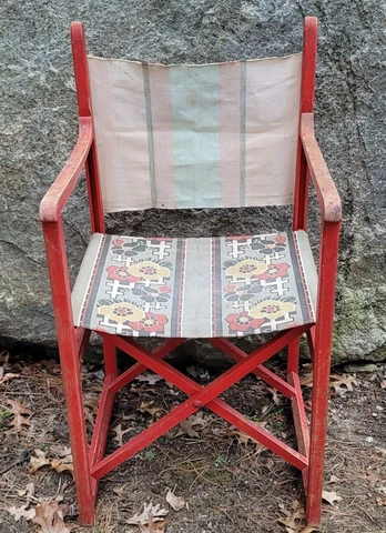 Folding Club Chair Torrington Specialty Co. Directors Style Circa 1930's Cover