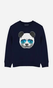 Children's Sweatshirt. Navy Blue. PANDA SUNGLASSES - Picture 1 of 3