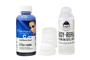 Inktec Cyan Dye Sublimation Ink for EPSON Ecotank [Inc Easy Refill Bottle] - Picture 1 of 1