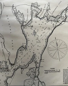 Fall River Mass Bristol Warren Necks Hope Bay Hog I 1901 Eldridge nautical chart - Picture 1 of 3