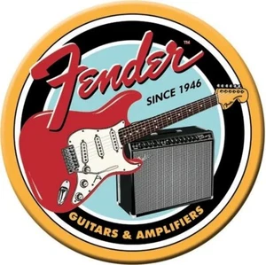 Fender Guitars Since 1946. 3 Inch Round Refrigerator Magnet - Picture 1 of 2