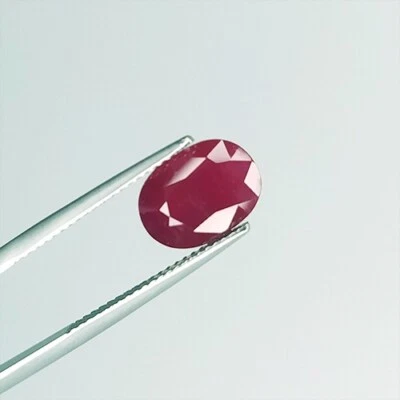 🚩 5 carats AWESOME MADAGASCAR RED RUBY OVAL LOOSE GEMSTONE ovale rubis rouge 🚩 - Image 1 of 4