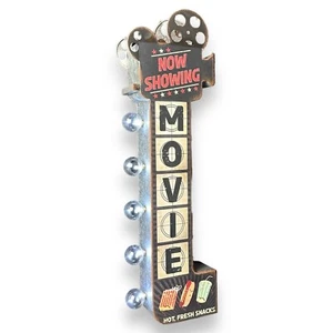 Movie Now Showing 26" Double Sided Marquee LED Sign Vintage Retro Design