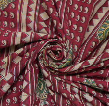 Sushila Vintage Magenta Saree 100% Pur Coton Imprimé Floral 5Yard Craft Tissu