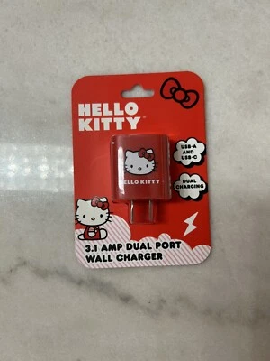 Зарядное устройство настенное Valentins day красное Hello Kitty два порта - Изображение 1 из 3