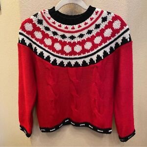 Vintage ESPRIT Girls Kids Red Wool Blend Sweater Size 9-10 Yrs
