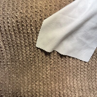 Tela de tapicería de chenilla de pana maciza marrón cacao por yarda suave felpa Foto 1 de 4