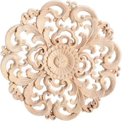 4 calcomanías de esquina talladas en madera sin pintar con apliques marco muebles decoración hágalo usted mismo Foto 1 de 4