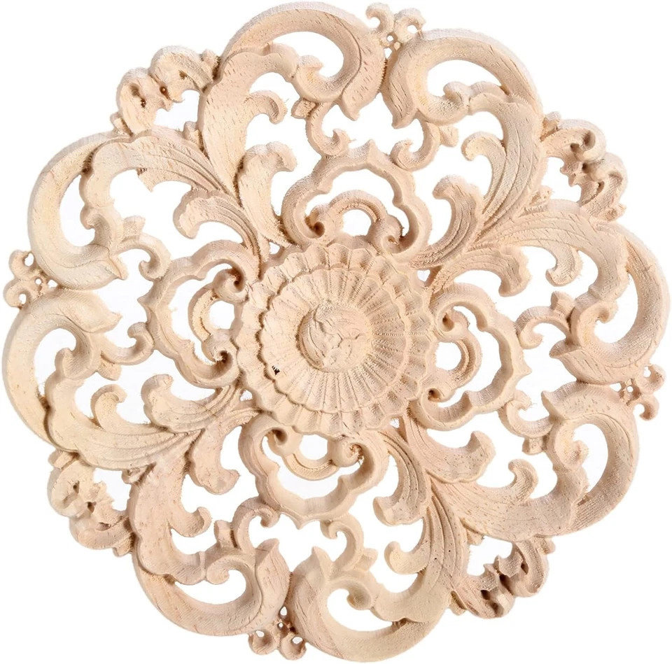 4 calcomanías de esquina talladas en madera sin pintar con apliques marco muebles decoración hágalo usted mismo Foto 1 de 4