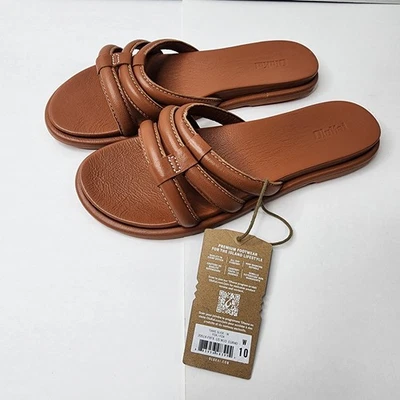 Olukai Tiare Slide Fox Brown Leather Sandals Women's Size 10 NEW - Image 1 of 4