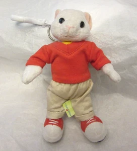 Vintage Stuart Little Portachiavi Peluche Bambola Topo 6” Camicia Rossa e Scarpe - Foto 1 di 6