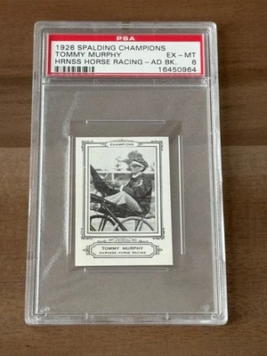 1926 Spalding Champions "Sports Co. of USA" Tommy Murphy Arnés Carreras de Caballos PSA6 Foto 1 de 2
