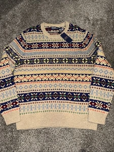 Polo Ralph Lauren Fair Isle Sweater Wool Alpaca Linen Cotton Men’s Sz L New $398 - Picture 1 of 6