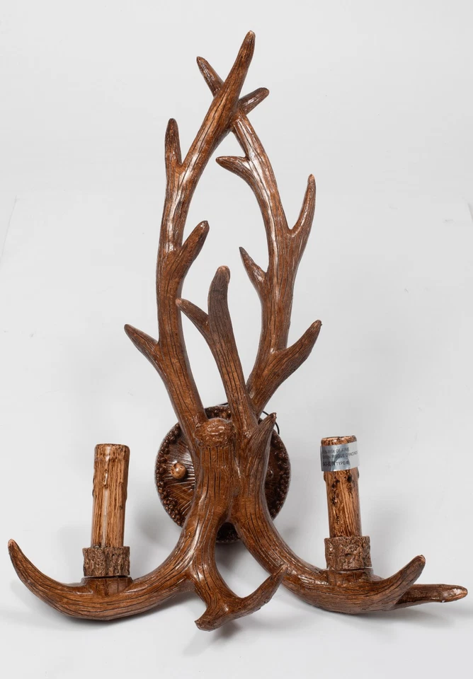 2 Lights Deer Horn Antler Wall Lamp LED Dining Room Wall Sconces Repaired - Image 1 of 4