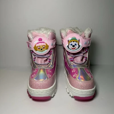 Paw Patrol Niñas Botas de Nieve Rosa Perro Talla 7 Nuevas con Etiquetas Iluminar Invierno  Foto 1 de 4