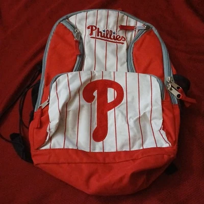 Philadelphia Phillies Red Pinstripes Backpack 16" Book Bag Concept One Mlb - Image 1 of 4