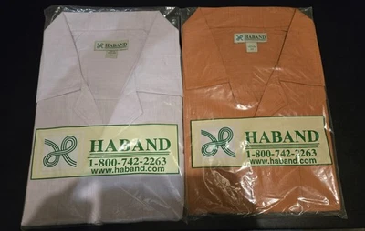 VTG HABAND 2 NEW Short Sleeve Button Shirts Size XX Pink & Rust 2 Pockets - Image 1 of 3