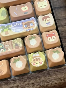 NEW Animal Crossing Forest Friends KeyCaps Anime PBT For Cherry MX Keyboard - Picture 1 of 19