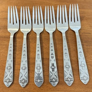 International Pueblo Salatgabeln Edelstahl Southwest Besteck 6er Set - Bild 1 von 7