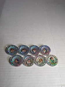 Pogs Pog Snow White And The Seven Dwarves Slammer Lot Thick Plastic Lot Of 8 - Picture 1 of 5