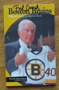 Boston Bruins Announcer FRED CUSICK signed 1992-93 Guide & Record Book COA - Bild 1 von 2