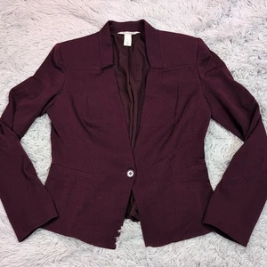 White House Black Market Jacket Womens 4 Purple Blazer Button Up Suit Coat  - Picture 1 of 10