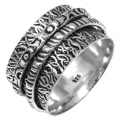 Joias de prata feitas à mão Spinner Anxiety "8" - Imagem 1 de 4