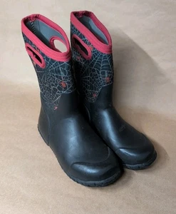 Bogs Juvenil Talla 3 Durham Botas de Nieve Negro Araña Pull On Impermeables Niños Invierno - Imagen 1 de 7