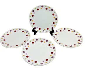 Pampered Chef Simple Additions Polka DOTS 8" salad-dessert-side plates Set/4 - Picture 1 of 8
