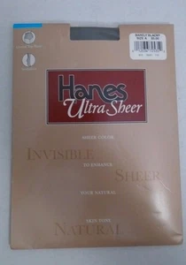 Hanes Ultra Sheer Control Top Pantyhose Barely Black Size A - Picture 1 of 3