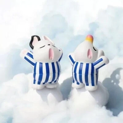 UNBOX ELFIE NIMBUS YAWN Blue Stripe Set2Pcs Soft VINYL Sofubi Figure H12CM/4.7in - Image 1 of 4
