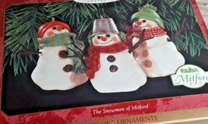 Hallmark Keepsake 1999 I pupazzi di neve di Mitford Ornaments set 3 pezzi - Foto 1 di 4