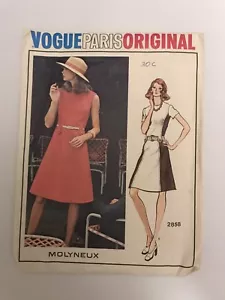 Vogue 2858 Vintage 70s Sewing Pattern Size: 16 Dress By Molyneux - Picture 1 of 11