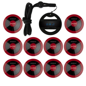 SINGCALL Wireless Calling Pager System 1 Lanyard Watch and 10 Pagers APE310R - Picture 1 of 8