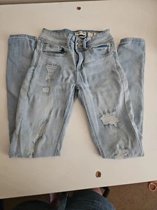 Indigo Rein Lightwash Distressed Denim Größe 1 Knöchel - Bild 1 von 5