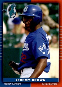 2007 Ogden Raptors Grandstand #5 Jeremy Brown Little Rock Arkansas Baseball Card