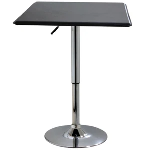 AmeriHome Square Adjustable 26" To 36"in Height Classic Black Finish Bar Table - Picture 1 of 5