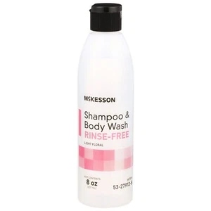 McKesson Rinse-Free Shampoo & Body Wash Unisex Light Floral Scent 8 oz. 1 Ct - Picture 1 of 9