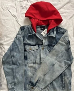 Russell Park Denim Jacket Size Small RED HOODIE RN113325 - Picture 1 of 4