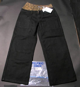 Aelfric Eden Leopard Print Double Waist Super Baggy Jeans Size 28 NWT - Picture 1 of 13