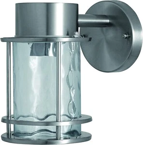 LEDVANCE Glas Wandleuchte Endura Classic E27 Stahl rostfrei IP44 silber Außenl. - Bild 1 von 5