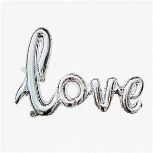 Love Script Balloon Banner - Romantic Handwriting Letters for Proposal, Engageme - Picture 1 of 6