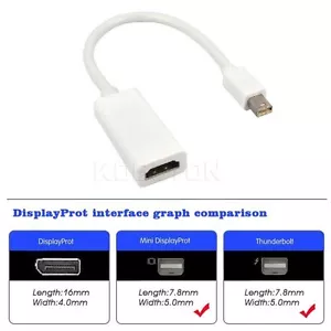 Thunderbolt Mini Display Port DP To HDMI Cable Adapter for Apple MacBook Air Pro - Picture 1 of 4