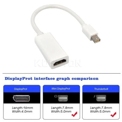 Thunderbolt Mini Display Port DP To HDMI Cable Adapter for Apple MacBook Air Pro - Image 1 of 4
