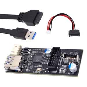 19/20Pin Header or Type-E to USB 3.0 19/20Pin Dual Ports Splitter HUB Adapter - Picture 1 of 12