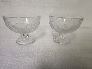 2 Pasabahce Dessert Schalen mit Fuß Obst Klarglas Sherbet Eis 3,75" hoch - Bild 1 von 6