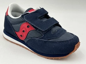 New SAUCONY Originals SZ 10 W BOYS BABY JAZZ HOOK & LOOP Sneaker NAVY/RED - Picture 1 of 11