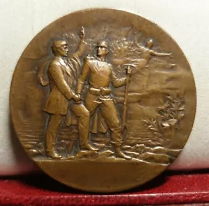 1910 preparazione militare francese raro premio 40 mm medaglia d'arte di Vernon - Foto 1 di 3