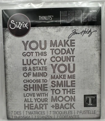 Sizzix Tim Holtz Thinlits 7 Dies 665925 BOLD TEXT#2