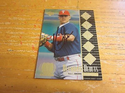 Kevin L. Brown Autographed 1997 Upper Deck #473 Card MLB Baseball Texas Rangers - Image 1 of 3